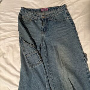 Edikted Blue Flare Wide Leg Jeans